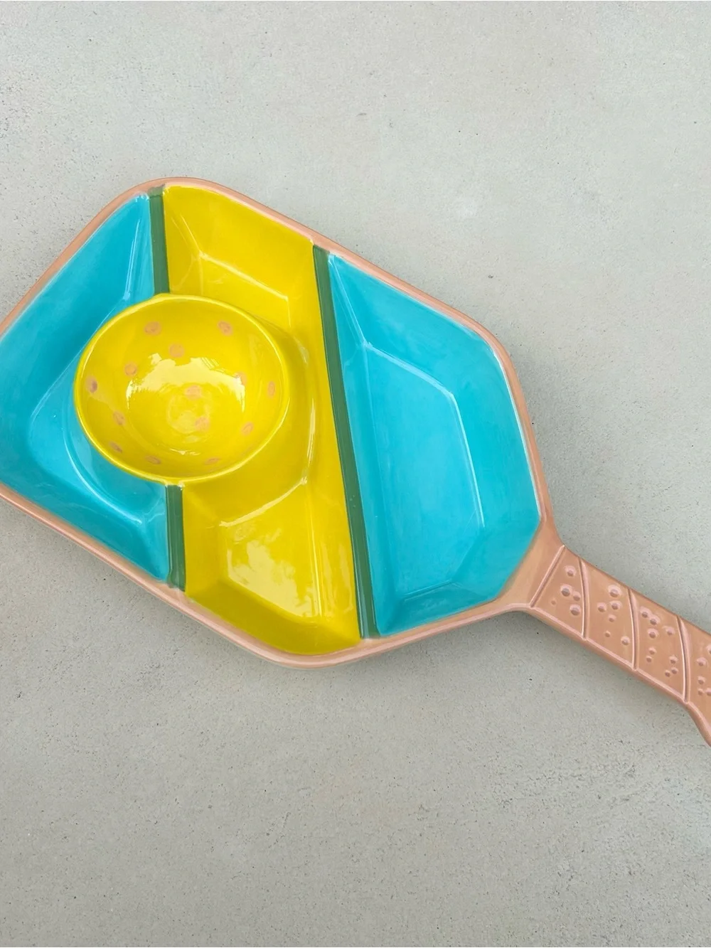 Pickleball Paddle Serving Platter Chip Dip Dish